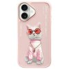 Nimmy etui iPhone 16 6.1 różowy/pink    Glasses Cool Cat